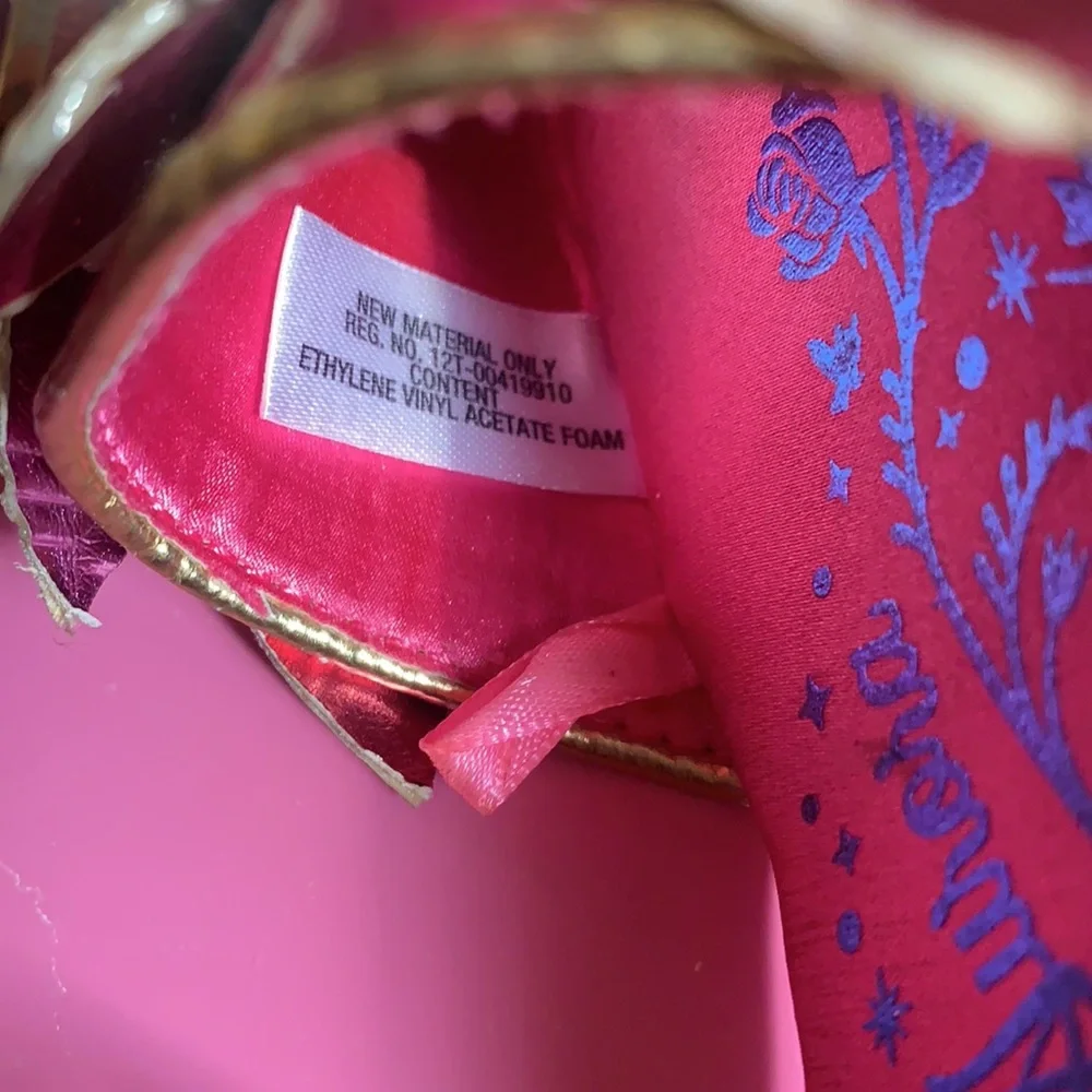 GIRL’S DISNEY PRINCESS AURORA SLEEPING BEAUTY PINK SHOES HALLOWEEN COSTUME 12T